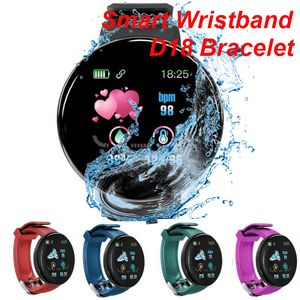 D18 Bracelets intelligents bracelet avec traqueur de fréquence cardiaque de pression artérielle Passomètre Technologie portable Smartwatch étanche pour toutes les personnes