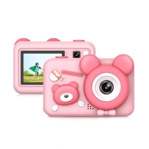 D32 Appareil photo numérique pour enfants Cadeau de Noël Cadeau 2,0 pouces Écran IPS Appareil photo bon marché Selfie Stick avec poignée amovible Jeux intégrés Mini HD