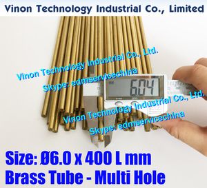 Tube en laiton D6.0x400MM multitrou (30 pièces/lot), électrode de tube en laiton EDM multicanal Diam. 6.0 Longueur 400 pour le traitement des décharges électriques