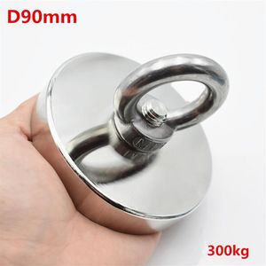 D90Mm Strong Powerful Round Neodymium Magnet Hook Salvage Fishing Magnet 300Kg Sea Equipment Holder Pulling Mounting 188R