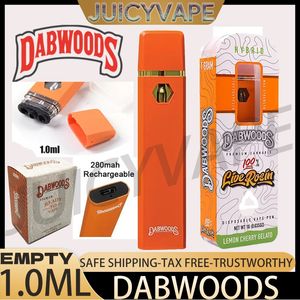 Dabwoods 1,0 ml stylo vape jetable rechargeable cigarettes électroniques 280 mah batterie vide 510 stylos vaporisateur cartouche boîte emballage Packwoods x Runts pack sac à dos Litty