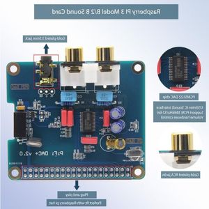 Freeshipping DAC Acrylique Case PCM5122 I2S 32bit HIFI PiFi DIGI DAC IGI Kit de carte son audio numérique pour Raspberry PI 3 Modèle B / 2B Jxet