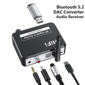 Adaptateur DAC BT convertisseur Audio numérique vers analogique Toslink vers 3.5mm Aux 2RCA amplificateur décodeur Bluetooth 5.2 récepteur Audio