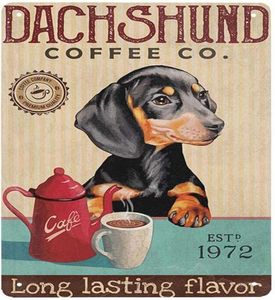 Dachshund Dog Dog Company Letreros de metal al aire libre Retro Metal Tin Sign Vintage para decoración de la pared del café del hogar 8x12 pulgadas6939235