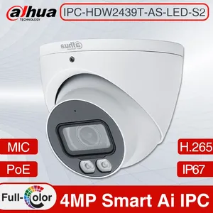 Dahua-IPC-HDW2439T-AS-LED-S2 multilingüe, 4MP, IP67, PoE, a todo color, IR, 30M, CCTV, cámara IP de red ocular, protección de seguridad