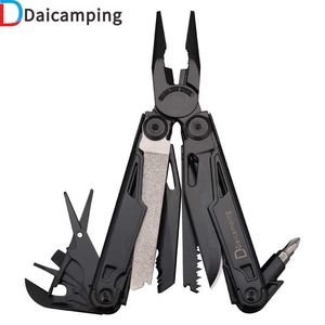 Daicamping DL12 Multifuncional 7CR17MOV Alicates Herramientas de mano Set Camping Gear Blade Multiherramientas Clip Army Swiss Folding Multi Knife