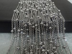 Offres du jour prix de gros 5 mètres / lot en argent en acier inoxydable de mode perles chaîne de lien bijoux DIY trouver / marquage femmes 4mm balle fine