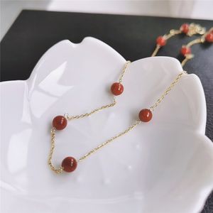 DAIMI rond sud agate collier femme véritable pierres précieuses 925 collier en argent Sterling pour les femmes Q0531