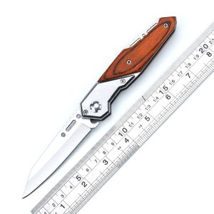 Damascus Tactical Folding Knife Survival Pocket Knife Wood Handle Outdoor Combat Hiking Camping Hunting Knives Self-defense Tool