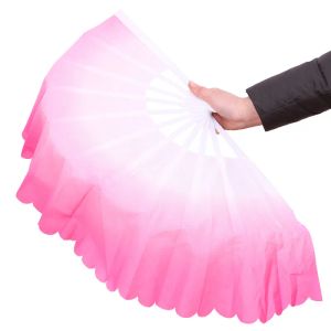 Fans de danse Fashion Gradient Color Chinese Real Silk Dance Veil Fan KungFu Belly Dancing Fans For Wedding Party Gift Favor Ou Stage Show Classic