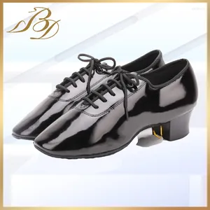 Chaussures de danse 401bd standard latin masculin 401 semelle droite noire 4,5 cm talon