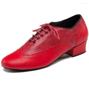 Chaussures de danse Fête de bal pour hommes Latin Salsa hommes Red Professional Evening Events Socials Wedding Dancing Shoe