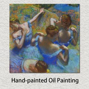Reproducción de pintura al óleo hecha a mano de Edgar Degas, imagen de bailarina, lienzo de bailarinas azules, arte moderno de alta calidad para decoración de habitación de oficina