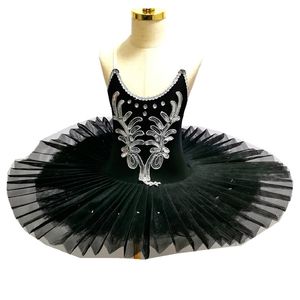 Dancewear Noir Ballet Tutu Jupe Pour Enfants Lac Des Cygnes Costumes Enfants Danse Du Ventre Vêtements Scène Performance Robe 221007