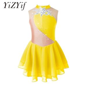 Dancewear Child Girls Ballet Gymnastics Leotard Figure Ice Skating Dress Ballroom Dance Costume Training Performance Clothing 221007