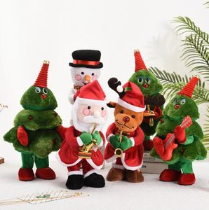 Árbol de Navidad bailando, juguete parlante repetido, juguetes de peluche electrónicos, puede cantar, grabar, iluminar, educación temprana, regalo divertido Navidad7348482