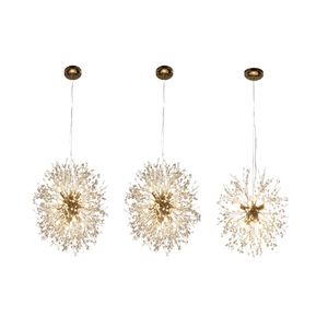 Pissenlit Cristal Pendentif Lampes Feu D'artifice Moderne Spoutnik Lustre Plafonnier AC 110-240V Luminaire Éclairage Chambre Cuisine Île Salon Lumières Ambiantes