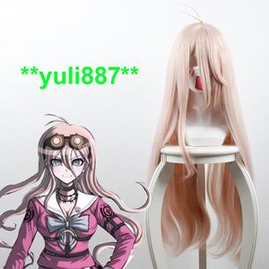 Danganronpa V3:Killing Harmony Miu Iruma Long Light Pink Anime Cosplay Peluca