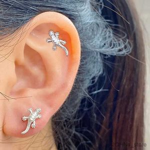 Peloton de lustre 1ps coréen fashion animal gecko étalons de boucle d'oreille Crystal papillon hélice cartilage bijoux de piercing tragus conch vis bourdonnement