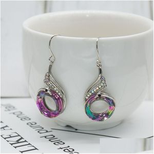 Dangle Lustre Bohème Ethnique Colorf Boucles D'oreilles En Cristal De Mode Paon Phoenix Déclaration Boucle D'oreille Quotidien De Noce Jewerly Gi Dha1L