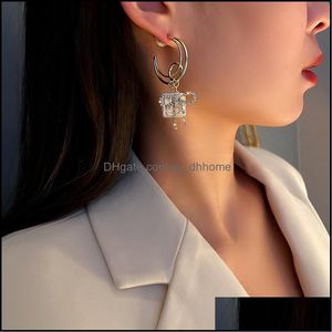 Dangle Lustre Boucles D'oreilles Bijoux Bohème Incrusté Strass Zircon Arc Boucle D'oreille Pour Les Femmes Cadeaux De Fête En Gros Drop Delivery 2021 Oz61S