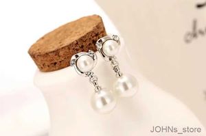 Chandelier de chandelier coréen oreille pour femmes simulées perle petites boucles d'oreilles étouffantes argentées