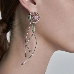 Dangle Lustre Punk Gothique Ligne Irrégulière Rose Zircon Circulaire Évider Sailor Octopus Drop Cyberpunk Boucle D'oreille pour Femmes Cool Girl Bijoux 230602