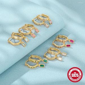 Boucles d'oreilles CANNER Square Diamond Inlay Eardrop Zircon Haute Qualité Pour Les Femmes 2023 Mariage Argent 925 Fête Anniversaire Aros