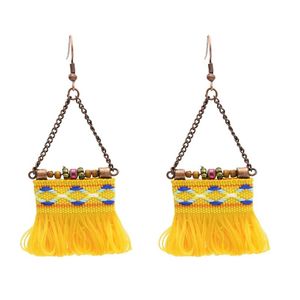 Dangle Boucles D'oreilles Lustre En Gros 4 Couleurs Africain Tribal De Mode Coton Fil Gland Goutte Pour Les Femmes Boho Parti Bijoux Ethniques