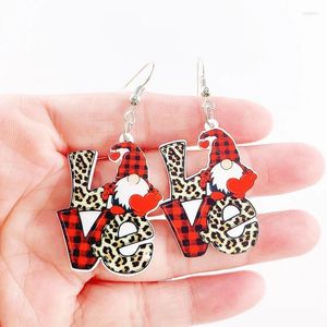 Pendientes colgantes de la navidad Gingerbread Man Drop de acrílico para mujeres accesorios de amuletos de joyería de espalda regalos