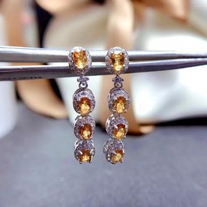 Pendientes colgantes CoLifeLove, chaquetas con pendientes de piedras preciosas de plata, gota de citrino Natural de 0,96 quilates en Total para joyería de fiesta 925