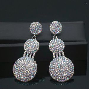 Pendientes colgantes Diseñador K Store Joyería de moda Aleación de cristal brillante Nupcial Largo para mujeres Boda Novia grande Damas de honor