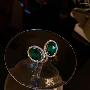 Dangle boucles d'oreilles oreille goujons goutte pour les femmes 2023 Designer bijoux qualité émeraude Zircon luxe coréen mode cadeau