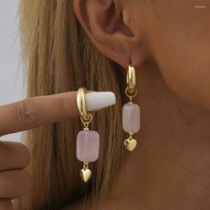 Boucles d'oreilles pendantes pour cent femmes, pendentif en pierre naturelle, amour de rue, vente en gros, Marketing Direct