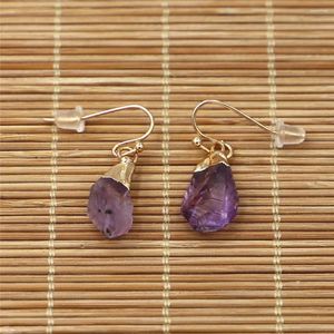 Boucles d'oreilles pendantes en cristal de Quartz naturel, réparation magique, améthystes de guérison, peuvent être utilisées pour les fêtes de vacances, cadeaux DIY