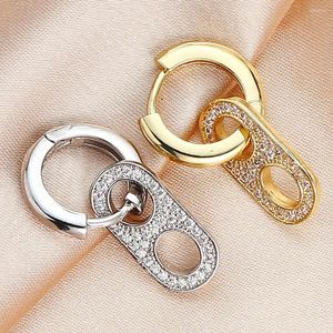 Boucles d'oreilles pendantes mode petit coeur en pierre blanche pour les femmes cubique zircone menottes goutte Huggie Simple bijoux cadeaux