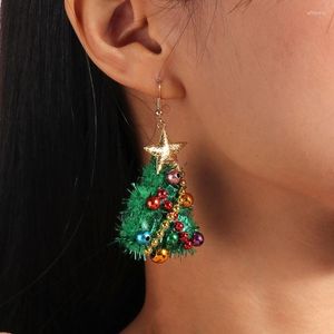 Boucles d'oreilles pendantes en feutre pour arbre de noël, bijoux de déclaration uniques pour femmes et filles, décoration de Festival