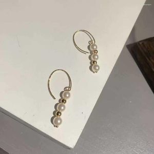 Boucles d'oreilles pendantes perles d'eau douce si délicates petit pendentif fonds Eardrop Wen Wan