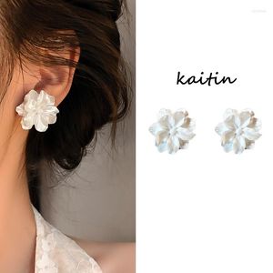 Boucles d'oreilles pendantes KAITIN japonais coréen camélia fleur femmes résine blanc mode boucle d'oreille collège Style bijoux en gros