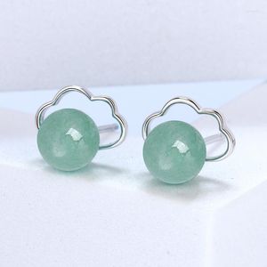 Boucles d'oreilles pendantes Néphrite Jade Perle Vert Chinois Accessoires Énergie Cadeau De Luxe Pierres Précieuses Boucles D'oreilles Sculpté 925 Argent Pierre Naturelle