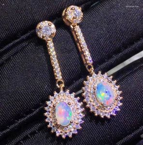 Boucles d'oreilles pendantes Opal Drop Earring Naturel Réel 925 Sterling Silver 0.3ct 2pcs Gemstone Fine Luxury Jewelry # J19011009