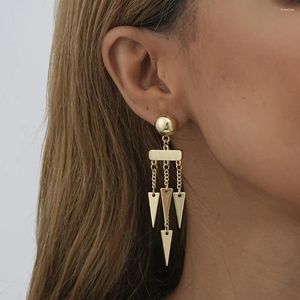 Boucles d'oreilles pendantes personnalisées et créatives, pendentif Triangle pour femmes, bijoux à pampilles longues à la mode, vente en gros, directe