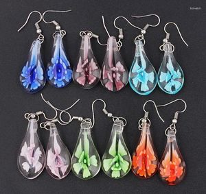 Boucles d'oreilles en peluche Qianbei Wholesale 2024 6 paies faites à la main murano verre mélange colori