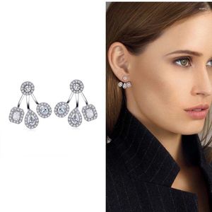 Pendientes colgantes Top Delicate Luxury Gemoetric Cubic Zirconia Party Wedding Jacket