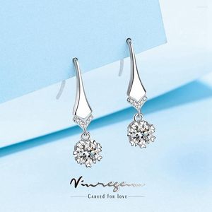 Pendientes colgantes Vinregem 925 Sterling Silver 18K Gold White Gold 2C MOISSANITE Joyería para mujeres compromiso/aniversario de regalo al por mayor