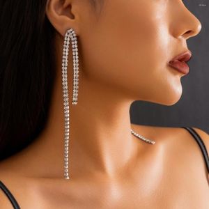 Pendientes colgantes de lujo de lujo rhinestone long -long -drop Women Weddal Bridal Creative Hanging Y2K Jewelry Accessories