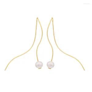 Boucles d'oreilles en peluche en gros avec des perles baroques 925 Rhodium sterling jelav