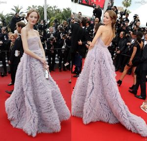 Livraison gratuite Daria Strokous Cannes Soirée Robes de bal Robes de célébrités formelles robes sans bretelles Rangs de soirée plissés Hy1490