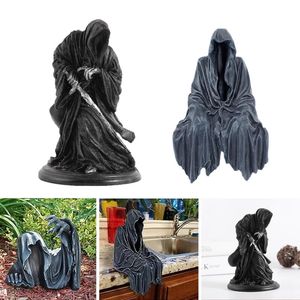 Dark Knight King Statue Horreur Gothique Résine Noir Manque Reaper Passionnant Robe Mort Dieu Modèle Intérieur Extérieur Maison Jardin Décor 240202