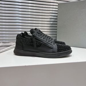 Serie oscura con cremallera atada zapatos planos para hombre de calle alta diseñador lujoso nuevo ocio al aire libre deportes zapatos de skate zapatos de tablero para hombre de cuero transpirable Tamaños 39-47 + caja